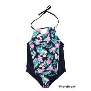 Big CHILL SWIMWEAR Girls 10 12 Tropical Floral One Piece Bathing Suit